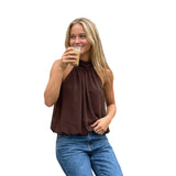 Women Summer Halter Top Sleeveless Backless Solid Color Loose Vest for Club Party