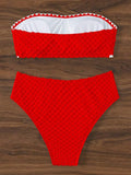 XS - L Wrinkled Strappy Bandeau High Waist Bikini Female Swimsuit Women Swimwear Two-pieces Bikini Set Bather Bathing Suit Swim