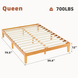 JHK Solid Wood Bed Frame With Slat Support Easy Assembly