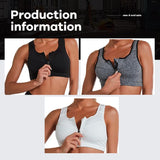 CZGUKE  S-2XL Popular Sports Top Yoga Bra Women's Shockproof Sports Shirt Sports Bra Front Zipper Women's Push Up Bra Sportswear