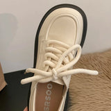 Elegant Lace-Up Platform Loafers for Women 2026 British Style High Heels Oxford Shoes Woman Preppy Style Pu Leather Shoes Female