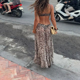 Sexy Women Bikini Printed Swimwear 3Pc Deep V Swimsuit Long Skirt Push Up Biquini Female Fashion Bathing Suit Slimming Beachwear