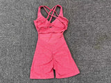 Adjustable double straps Open back  V shape back design Scrunch butt No front seam Flatlock Inseam  Removable pads BODYSUIT