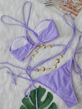 Wrap Around Halter Rhinestones Diamond Bikini Women Swimsuit Female Swimwear Two-pieces Bikini Set Bathing Suit Swim Beach Wear