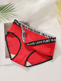 Women's High Waist Panties  Letter Elastic Waistband Soft Ribbed Fabric Comfortable Briefs for Daily Wear women bra K2809