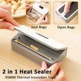 Heat Sealer Portable Rechargable Heat Bag Sealing Machine for Food Storage Plastic Bag Sealer Food Packaging Bag Heat Sealer