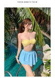 Swimsuit for Women, Sweet Split Bikini, Small Chest Gathering, Beach Vacation, Hot Spring Bath, Three Piece Swimsuit Set