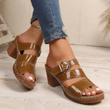 Women Summer Lightweight Hollow Sandals High Heels New Dress Chunky Open Toe Slippers Female 2026Casual Slingback Slides Shoes
