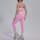 Women's Yoga Set Sports Fitness Running Beautiful Back Slim Fit Bra Hip-lifting High Waist Pants Workout Training Gym Suits