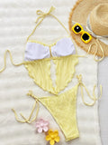 DEKA New Brazilian Yellow Bikinis Women Lace-Up Swimwear Female Swimsuit For Swimming Wear Bathing Suits Bikini Set Beachwear