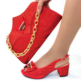 Doershow African fashion Italian Shoes And Bag Sets For Evening Party With Stones blue Italian Handbags Match Bags! HGR1-11