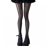 Women Y2K Lace Tights Stocking Elastic Fishnet Tights Pantyhose for Dress Date Club Cosplay Leggings Party Streetwear