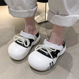 2026 New DIY Lace-up Fashion Clogs For Women Platform Slippers Thick Sole Summer Shoes Female Street Sandals Home Beach Slides