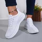 White Breathable Mesh Sport Sneakers Women Comfort Soft Bottom Non Slip Running Shoes Woman Plus Size 43 Lace Up Tennis Shoes