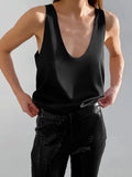 Light Luxury Comfortable Women U-neck Vest Top 2025 Spring and Summer Girls Breathable Soft Satin Lining Sleeveless Inside Top