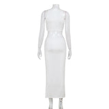 Party Long Dresses Women Sexy Hollow Out Backless Package Hip Prom Club Dress Fashion Hot Girl Vestidos Trendy Streetwear New