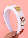 1PC Women Crystal Headbands for Girls Christmas Pearl Star Headband Holiday Hairbands Girls Christmas Party Hair Accessories