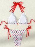 Strawberry Designer Bikini Women White Contrast Bikin Micro Swimsuit Two Pieces Bikini Set Brazilian Bathing Suit Thong Swimwear
