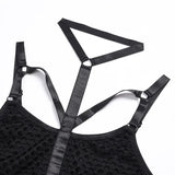 Toucheart Erotic Halter Bodysuit Large Mesh Splicing Andheavy Craftsmanship Women Hollow Seductive Intimate Hot Private Bodysuit