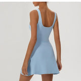 Tennis Fitness Dresses Women Fake Two Piece Sports Dress Outdoor Casual High Elasticity  Running Yoga Golf Mini Skirts