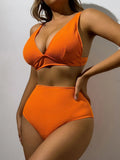 2026 Triangle High Waist Bikini Solid Strappy Swimwear Female Sexy Swimsuit Women Bathers Bathing Swimming Swim Suit Beachwear