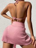 3pcs Sarong Beach Cover Up Skirt Wrinkled Bikini Women Swimwear Female Swimsuit Three-pieces Bikini Set Bathing Suit Swim Lady
