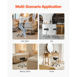 SucceBuy Saddle Stool with Wheel Ergonomic Swivel Chair