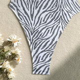 Printed Extreme Mini Micro Thong Women Swimwear One Piece Swimsuit Female Cross Back High Cut Monokini Bather Bathing Suit Swim