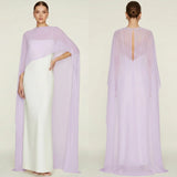 Women's Sheer Chiffon Cape Bat Sleeve Floor Length Shawl Elegant Cover Up Tops Party Evening Cape Blouse f