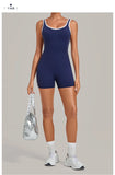 Color Blocking Brushed Yoga Jumpsuit Women Hollow Out Backless Tight Sport One Piece Suit Gym Running Exercise Fitness Bodysuits