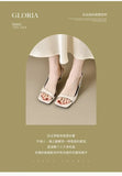 2026 New Women's Summer New Fashion Square Toe Simple Solid Color Sandals Outdoor Open Toe Casual Banquet Party Women's Sandals