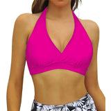 Bikini Bra Top Push Up Swim Crop Top Sexy V Neck Tie Back Swimwear Solid Beachwear One Piece Swimsuit Underwear Bathing Suit