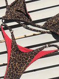 High Cut Micro Bikini Women Brown Leopard Bandage Push Up Bra Swimsuit Sexy Bathing Suit Padded Thong Swimwear Biquini 2026