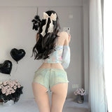 Summer Sexy Hotpants Women's Elastic Low Waist Denim Shorts Female Streetwear Club Bra Sexy Mini Jean Hot Pants Charming 13O1
