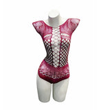 Sexy Spicy Girl Style Hollow-out Tearable One-piece Mesh Outfit Transparent Bodysuits Hollow Out For Woman Thin Bodysuits XEHY