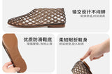 Women's New Flat Sandals with Hollow Transparent Color Mesh Jelly Shoes Woman Daily Walking Flats Plus Size 41 Soft PVC Footwear