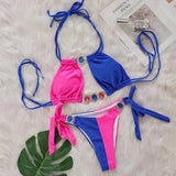 8 Colors Diamond Rhinestones Splicing Bikini Women Swimwear Female Swimsuit Two-Pieces Bikini Set Bather Bathing Suit Swim V5132