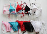 Summer Beach Bandage Bikini Sets Womens Sexy Swimwear Micro Bikini Set Tie Side G-String Thong Beachwear Swimsuit Bathing Suits