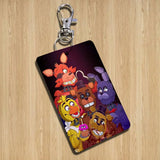2026 A-FnafS oppression Rectangle ID Card Case Keychain Access Card Bag Key Tag Ring Leather Card Holder Key Ring Access