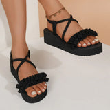 2025 New Women Leisure Sandals Summer Wedges Shoes Soft EVA Sole Light Weight Girls Student Daily Platform Sandalias