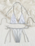 Extreme Mini Micro Thong Bikini PU Leather String Bikini Women Swimwear Female Swimsuit Two-pieces Bikini Set Bathing Suit Swim