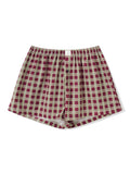 Women’s Plaid Print Shorts Elastic Low Waist Button Front Lounge Shorts Boxers Streetwear
