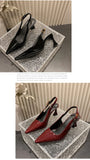 2026 Pointed Sandalias De Mujer Shallow Comfortable Patent Leather Fashion Shoes Woman French Sexy High Heels Designer Footwear
