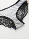 Women's Sexy Printed Lace Edge Bra Set With Steel Ring Gathering Push Up Daily Close Fitting Underwear Set B6016