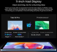 Blackview TAB16 PRO, Android 14 Unlocked Tablet 11 inch, 24GB(8+16) RAM+256GB ROM 7700mAh-18W WIFI GPS 4G calling tablet