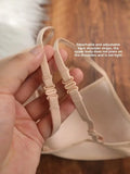 MOYISU French Triangle Cup Underwear Women's Thin Straps Beautiful Back Halter Invisible Front Buckle Bra Thin Seamless Bra