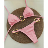 Sexy Halter Micro Bikini 2025 Women Swimsuit Solid Swimwear Thong Bikinis Set Brazilian Beach Wear Bathing Suit Biquini Female