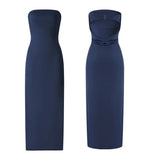 Women Evening Party Long Dress Backless Cut Out Strapless Straight Dress Summer Sexy Elegant Dresses