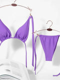 Sexy 12 Color Halter Mini Micro Thong Bikini Female Swimsuit Women Swimwear Two-pieces Bikini set Bather Bathing Suit Swim Lady