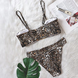 9 Colors Sexy Bikini Women Swimwear Swimsuit High Waist Metal Decor Leopard Print Female Bikinis Set Bathing Suit Beach Biquinis
